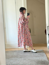 Load image into Gallery viewer, Red floral Liberty smock dress