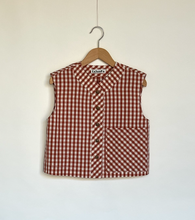Load image into Gallery viewer, gingham cropped vest top
