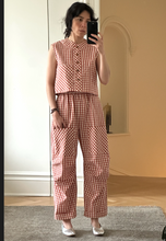 Load image into Gallery viewer, gingham cropped vest top