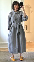 Load image into Gallery viewer, Check taffeta trench dress