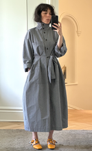 Load image into Gallery viewer, Check taffeta trench dress
