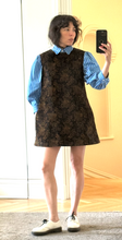 Load image into Gallery viewer, Floral corduroy a-line minidress