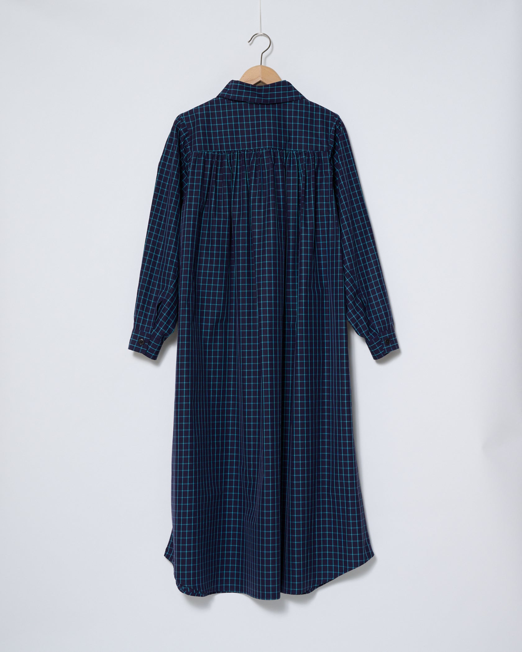 Blue windowpane smock dress – KasMaria