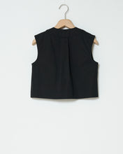 Load image into Gallery viewer, Black poplin cropped vest top
