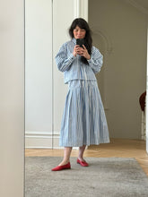Load image into Gallery viewer, Stripe poplin pleated skirt
