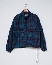 Load image into Gallery viewer, Blue windowpane poplin anorak
