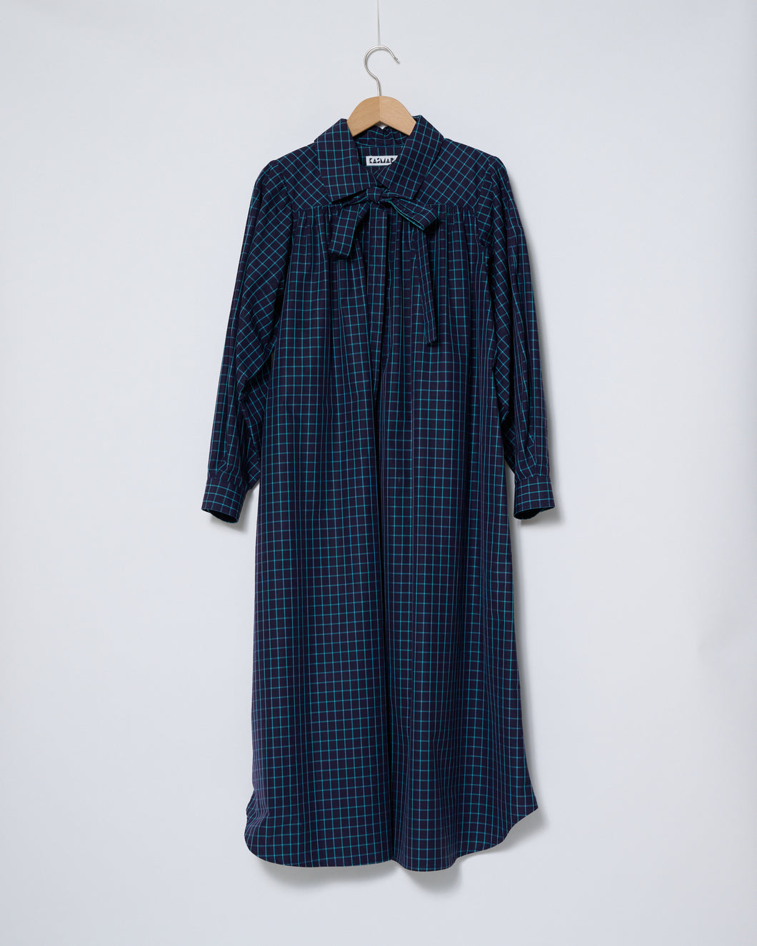 Blue windowpane smock dress