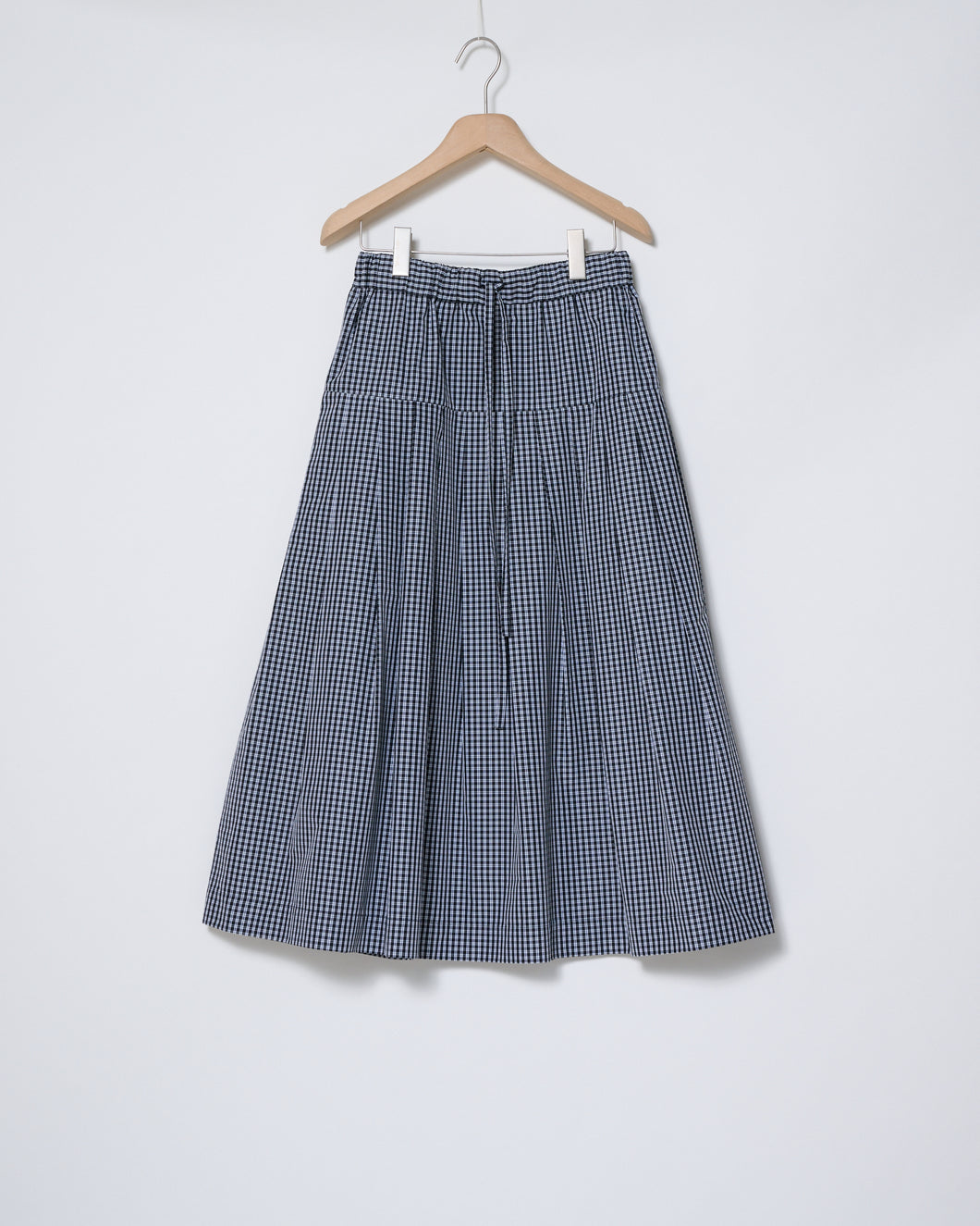 Check taffeta pleated skirt