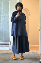 Load image into Gallery viewer, Blue windowpane ruffle shirt
