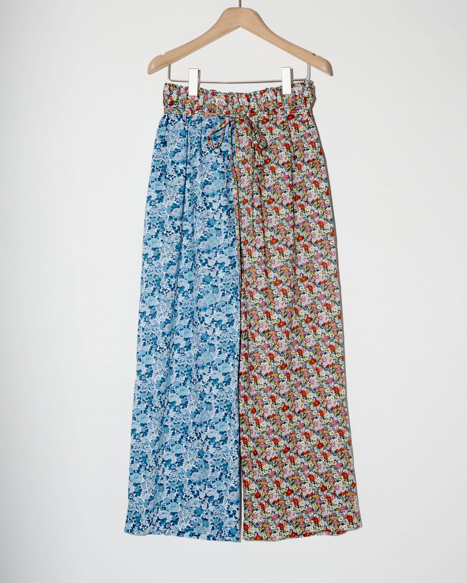 Half half wide leg pants