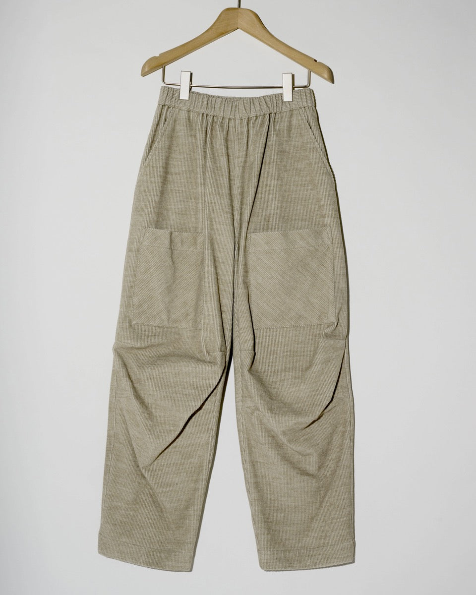 Patch pocket cotton wool cord pants