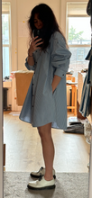 Load image into Gallery viewer, Cotton stripe poplin mini dress
