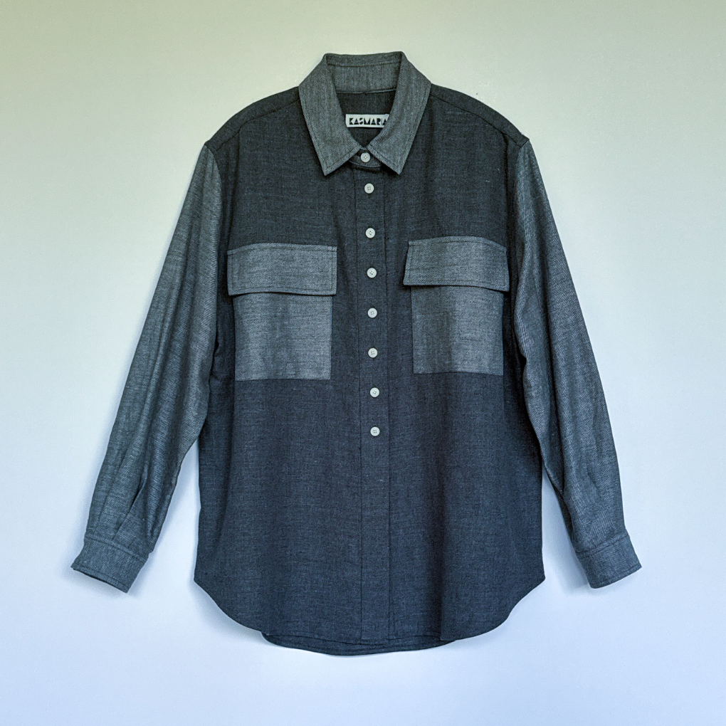 AW23 cotton linen slubby flannel shirt