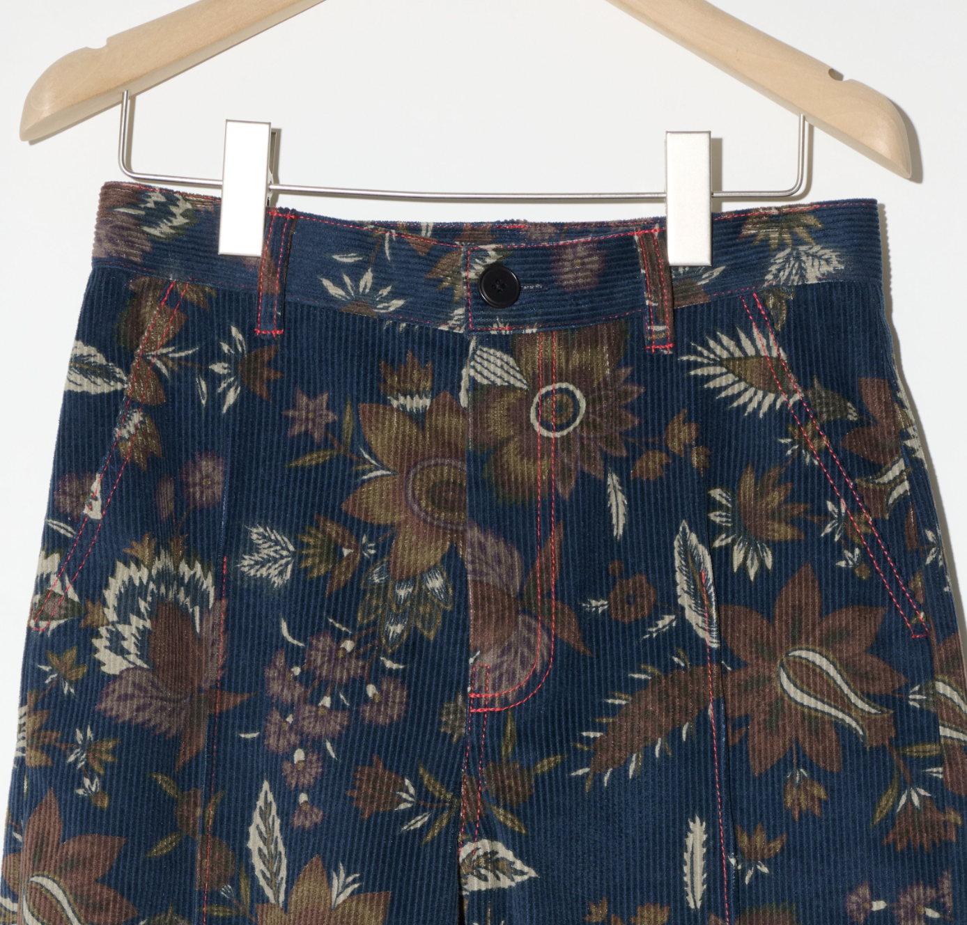 Floral paisley cord pintuck trousers – KasMaria