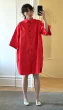 Load image into Gallery viewer, oxford short sleeve shirtdress
