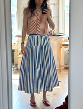 Load image into Gallery viewer, stripe poplin pleated skirt
