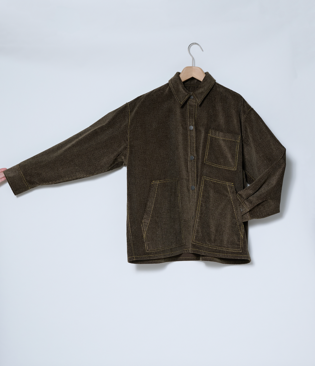 Corduroy shirt jacket
