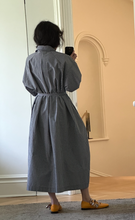 Load image into Gallery viewer, Check taffeta trench dress
