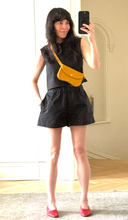 Load image into Gallery viewer, Black poplin cropped vest top
