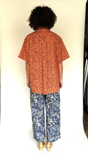 Load image into Gallery viewer, Liberty orange floral short sleeve shirt
