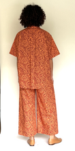 Load image into Gallery viewer, Liberty orange floral short sleeve shirt
