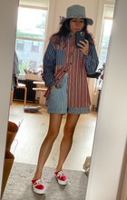 Load image into Gallery viewer, Gingham seersucker sun hat
