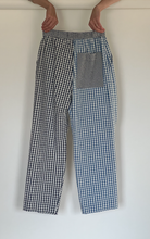 Load image into Gallery viewer, Gingham seersucker patchwork pants
