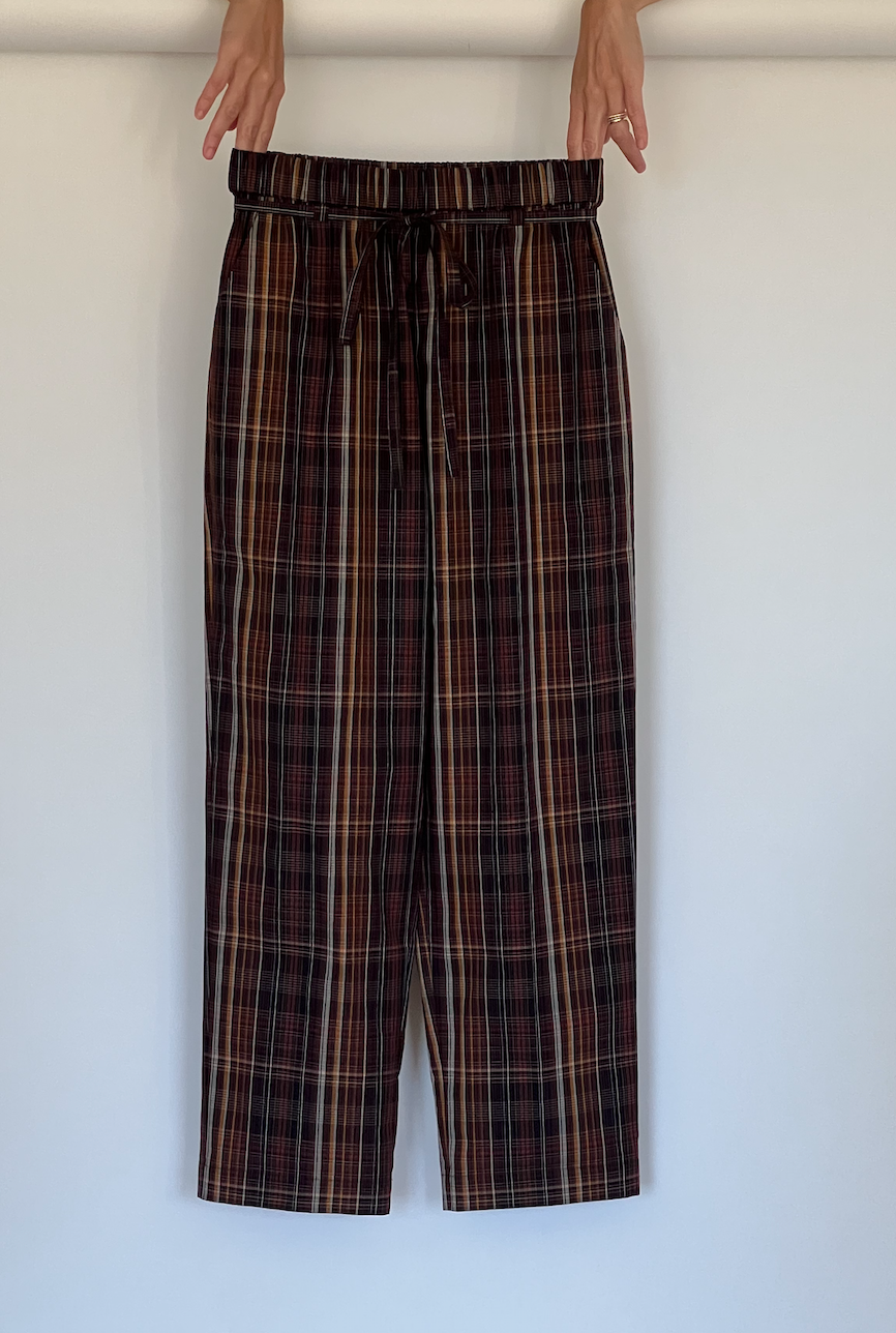 Poplin plaid pajama pants