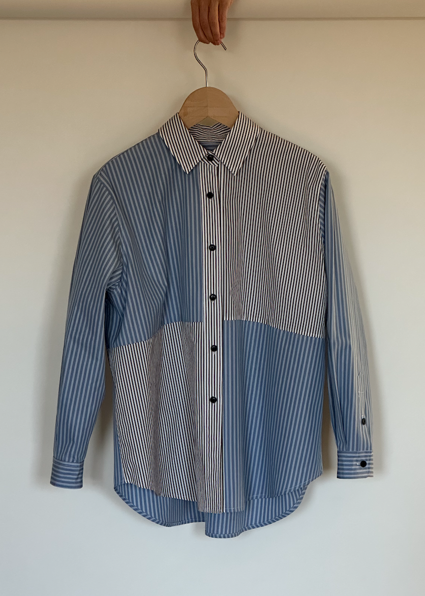 Cotton stripe checker shirt