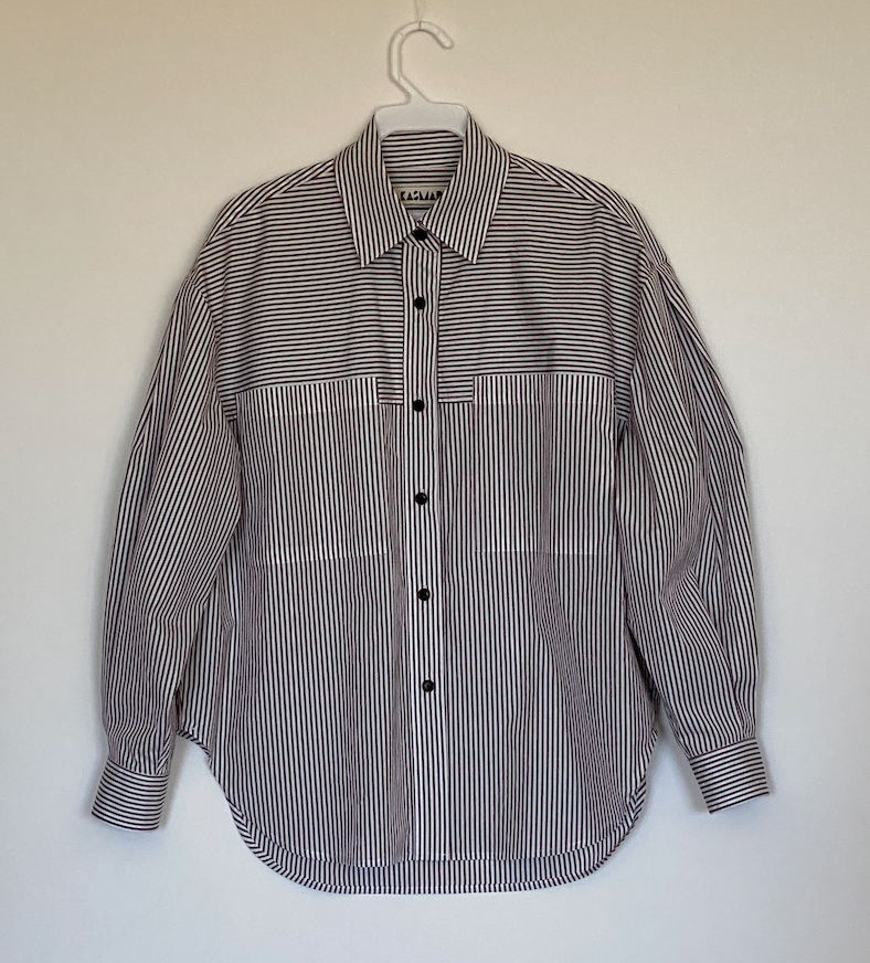 Cotton stripe poplin shirt - brown stripe – KasMaria