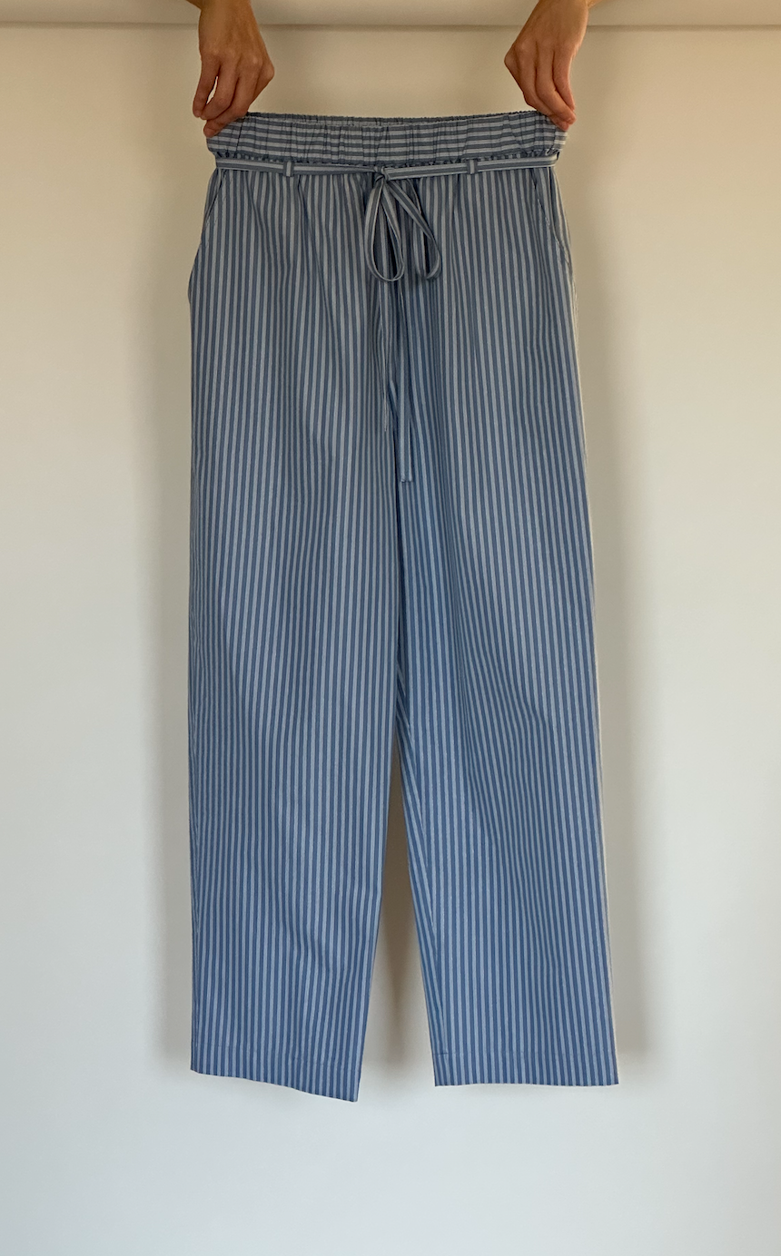 Cotton stripe poplin pajama pants
