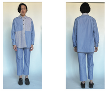 Load image into Gallery viewer, Cotton stripe checker shirt
