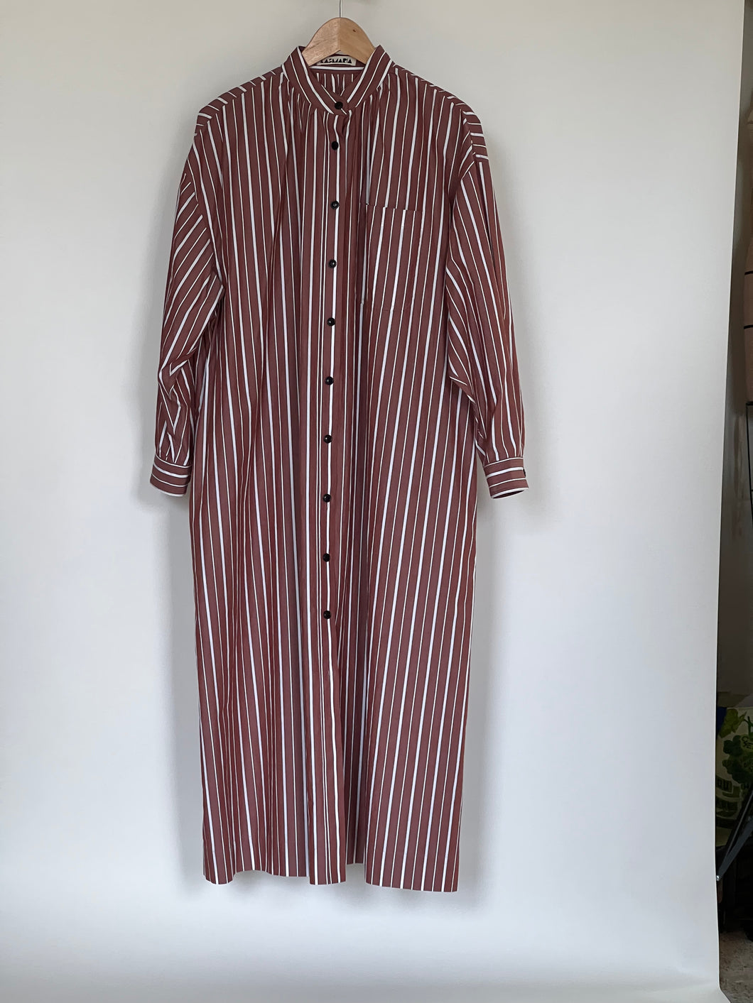 SAMPLE Gather stripe shirtdress